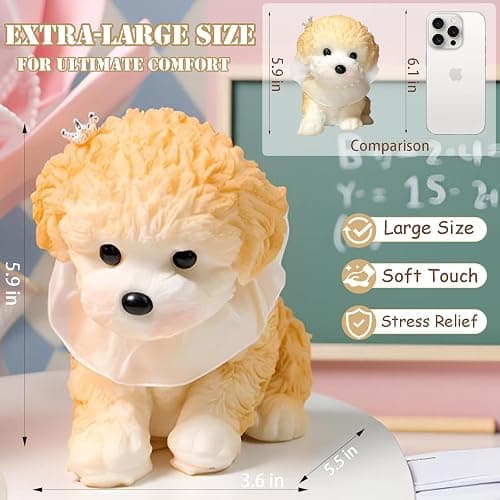Big taba Squishy Dog, Cute Squishy Dog Stress Relief Toy for Adult/Kids, Handmade Soft Teddy Dog Design, Perfect Squeeze Toys Gift for Relaxation and Fun thumbnail 6