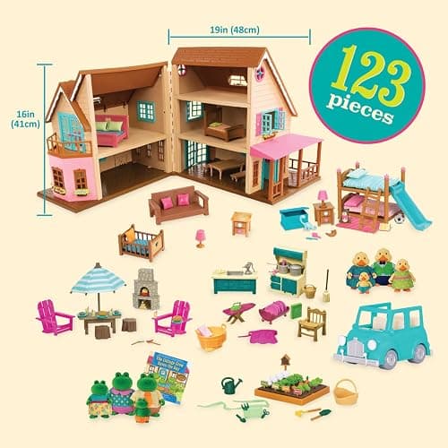 Li'l Woodzeez – Honeysuckle Hillside Cottage – Toy Furniture & Accessories – Playset for Kids – Collectible Toys – 3+ Years – Charming Cottage Playset for Imaginative Play thumbnail 3