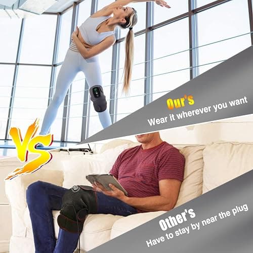 Heated Knee Massager Shoulder Heating Pads Elbow Brace 3 in 1 with Vibration, Cordless Rechargeable Heating Knee Warmers Wrap for Shoulder Elbow Knee Stress Relief thumbnail 3