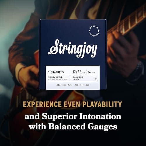 Stringjoy BAL12 Signatures Nickel Wound Guitar Strings, 12-56 Balanced Heavy Gauge, Electric Guitar Strings for Enhanced Tone, Guitar Strings Electric 6 String Set thumbnail 3