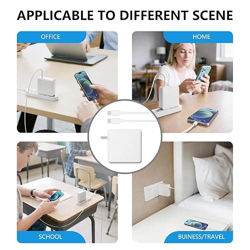 Mac Book Air Charger - 96W USB C Charger, Fast Charger for MacBook Pro M1 M2 M3 M4, Ipad Pro, Smart Phone and All USBC Device,Extra a Storage Bag for Travel/School/Business Trip thumbnail 6
