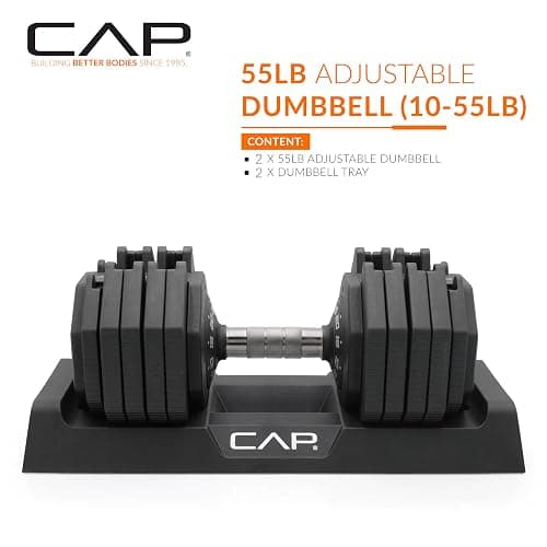 CAP Barbell ADJUSTABELL Adjustable 55 lb Hex Dumbbell Weights - Singles & Pairs | Multiple Handle Options thumbnail 2