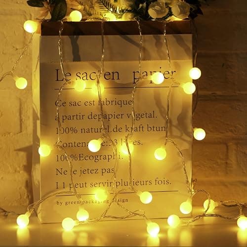 Minetom Mini Globe String Lights, 66 Ft. 200 LED Fairy String Lights Plug in, 8 Modes with Remote, Decor for Indoor Outdoor Party Wedding Christmas Tree Garden, Warm White thumbnail 8