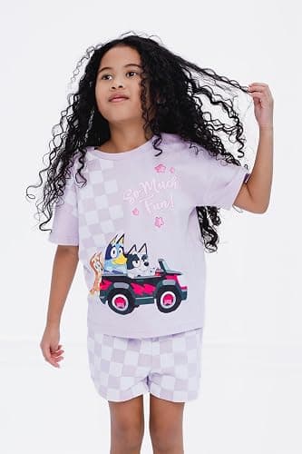 Bluey Girls T-Shirt and French Terry Shorts Outfit Set Toddler to Big Kid Sizes (2T - 10-12) thumbnail 2