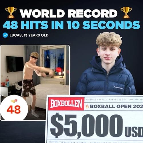 Boxbollen® Boxing Reflex Ball - Celebrity-Endorsed Home Workout Game - App-Connected Punch Counter - Hand Eye Coordination Training Ball - Christmas Gift for Boxers, All Ages - Stocking Stuffer thumbnail 8