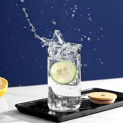 QMQJIA 18oz Glass Cups With Bamboo Lids And Straws For Coffee Bar Milktea Shop Household Entertaining Guests thumbnail 2