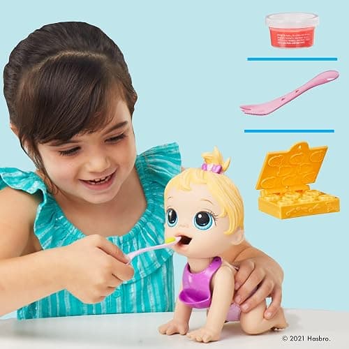 Baby Alive Lil Snacks Doll, Eats and Poops, Snack Theme, 8 Inch Baby Doll, Snack Box Shape Toy for Kids Aged 3+ Blonde Hair thumbnail 6
