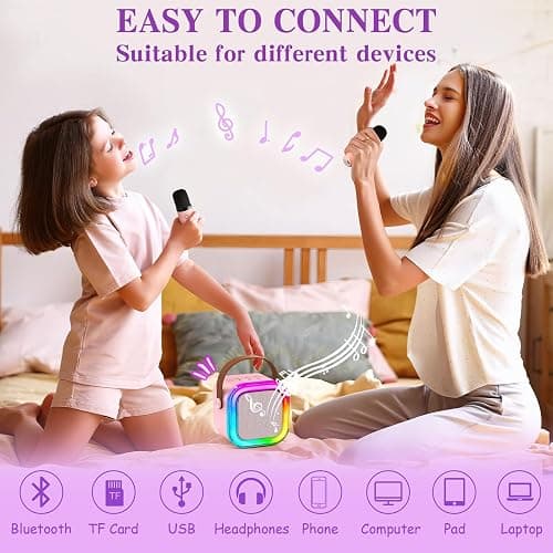 Toylink Unicorn Gifts for Girls Age 4 5 6 7 8 9 10, Kids Unicorn Toys with Mini Karaoke Machine/Glowing Blanket/Night Light/Headband/Bracelets, Birthday Graduation Gifts for Daughter Niece thumbnail 4