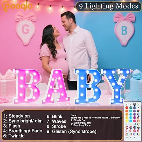 Pooqla Colorful Light Up Letters with Remote, Upgraded 35 Colors LED Marquee Letters, RGB Lighted Letter for Girls Teenager Gift, Birthday, Party, Wedding, Night Light, Room, Bedroom Decor, Letter E thumbnail 3
