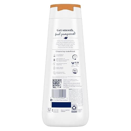 Dove Body Wash Pamper Shea Butter & Vanilla for 24hr Lotion-Soft Skin Moisturizing Skin Cleanser with No Sulfates No Parabens 20 oz thumbnail 2
