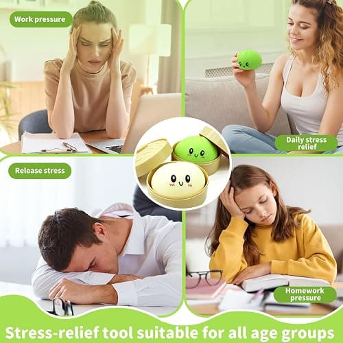 2 Pcs Dumpling Squishy, Mystery Squishy Dumpling Box, Fidget Toys Adults & Teens & Kids, Stocking Stuffers, Sensory Stress Squeeze Toys for Stress Relief (WhitePink) thumbnail 5