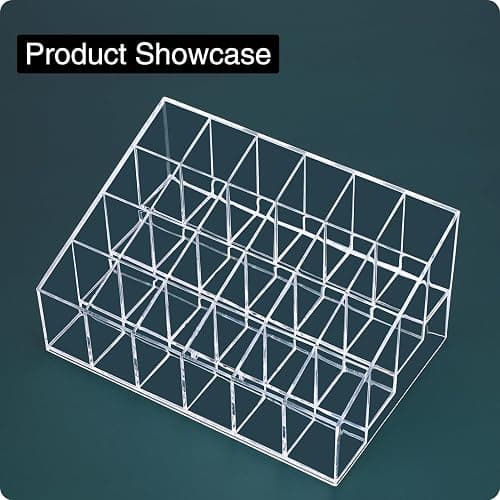 MOSIKER Lipstick Organizer,Small Clear Plastic Compact Lip Gloss Chapstick Perfume Sample Mascara Holder with 24 Slots thumbnail 8