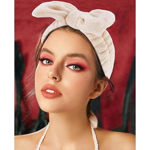 VELSCRUN 6 Pack Spa Headband, Makeup Headband, Face Wash Headbands, Skincare Headbands, Brown Sponge Hair Band Bow Tie Spa Head Band for Washing Face Wristband Set Hair Accessories for Women thumbnail 5
