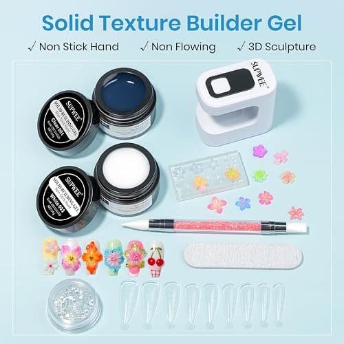 3D Sculpting Gel for Nail Art Clear Molding Gel for Nails with UV Nail Lamp | Non Stick Hand Hard Gel for Nails with Dual Form for Carving Patterns Decoration Nail Art Home Manicure DIY thumbnail 2
