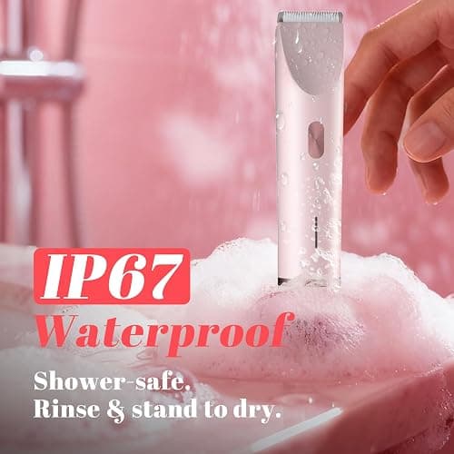 Fanovae Bikini Trimmer for Women – Gentle Electric Razor for Sensitive Areas, Waterproof USB-C Rechargeable Shaver for Body & Face, Stocking Stuffers Holiday Gift Petal Pink thumbnail 5