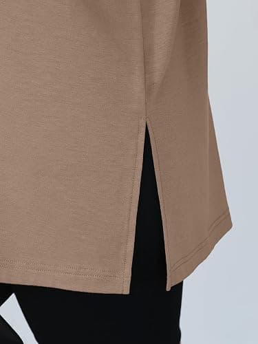 Trendy Queen Oversized Side Slit Tshirts for Women Long Sleeve Workout Tops Fall Fashion Gym Casual Tees Basic Y2K Clothes thumbnail 5
