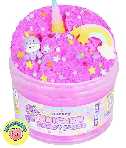 Peachybbies Slime 4-Pack Fantasy Bundle, Unicorn Candy Floss, Mermaid's Ball, Angel Axolotl, Magical Kitty Fur, Includes Slime Activator, Easter Basket Stuffers, Sensory Toys for Kids, Made in USA thumbnail 3