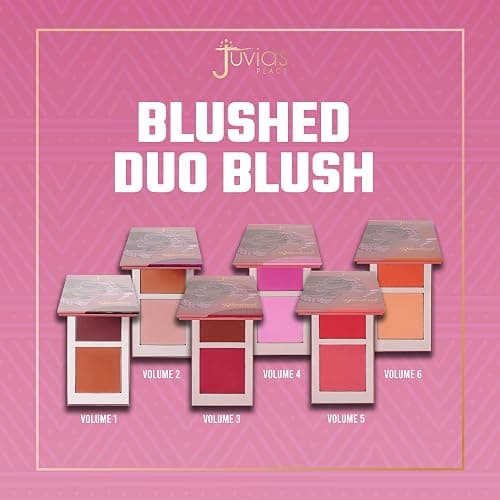 Juvia's Place Blushed Duo Blush Volume4 - Two Tone Pigmented Buildable Pressed Mineral Powder - Rosy Natural Cheeks Matte Fresh Finish for All Skin Color thumbnail 2