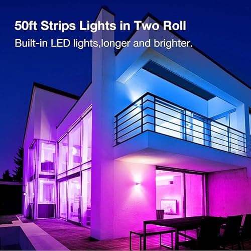 VOLIVO LED Strip Lights 50 FT,Color Changing Led Light Strips Kit with 44 Keys IR Remote Control, Lighting for Bedroom, Room, Home Decoration thumbnail 3