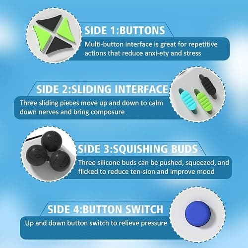 Fidget Dodecagon –12-Side Fidget Toys Cube Relieves Stress and Anxiety Anti Depression Focus Travel Toy Cube for Children and Adults Stocking Stuffers Gifts Idea (A2 White) thumbnail 4