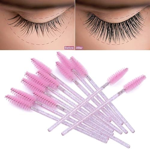Tbestmax 500 Disposable Mascara Wands Eyelash Brush Spoolies for Eyebrow Eye Lash Extension Pink thumbnail 4