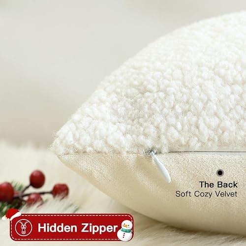 Artscope Gingerbread Man Lumbar Throw Pillow Cover 12x20 Inch | Winter Holiday Teddy Fleece Soft Fuzzy Morden Farmhouse Accent Decorative Cushion Covers for Xmas Couch Sofa Bed Home Decor thumbnail 4