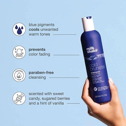 milk_shake Cold Brunette Blue Shampoo for Brunettes with Special Blue Pigments for Light Brown or Dark Blonde Hair SLES and Paraben Free - 10.1 Fl Oz (300 ml) thumbnail 2