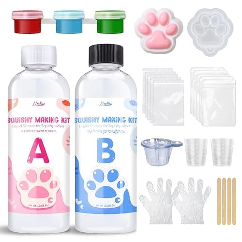 Liquid Silicone for Taba Squishy Kit - 200g 1:1 AB Ratio Mixed Super Soft Silicone Rubber for Squishy Maker, Perfect DIY Stress Relief Gift Making Kit for Taba Squishy, Taba Bear, Flocking Cat's Paw - Image 1