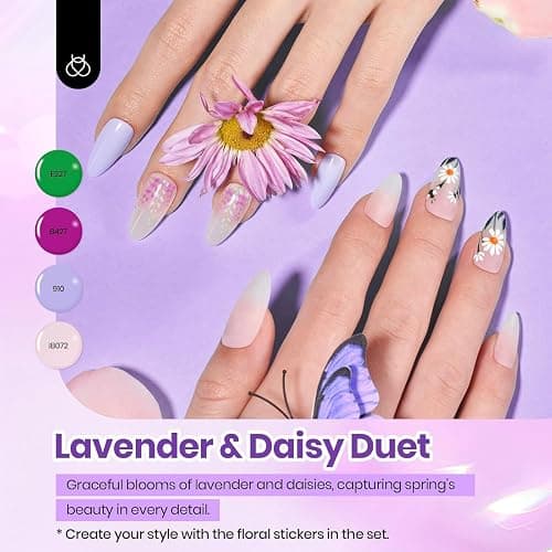 beetles Pastel Easter Gel Polish Set - Petal Symphony Collection, 40 Pcs 36 Colors Gel Polish Set Spring Colors Pink Red Green Blue Color Gel with Base&Glossy Matte Top Coat UV LED Nail Art thumbnail 3