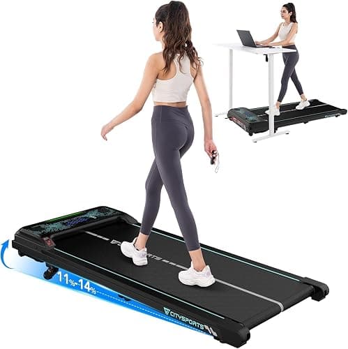 CITYSPORTS Tapis de Course Électrique Inclinable 11–14%, Tapis Roulant Silencieux 1–6 km/h, Écran LED, avec Télécommande, Tapis de Marche pour la Maison et Le Bureau - Image 1