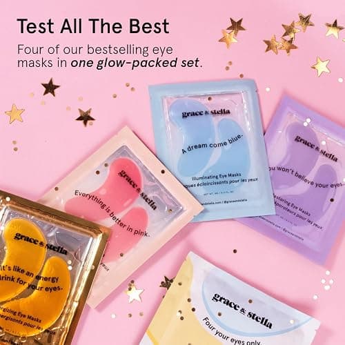 grace & stella Under Eye Gel Patches Multi-Color Pack - 4 Pairs of Under Eye Patches for Dark Circles - 4 Colors/1 Pair Each - Puffy Eyes Treatment - Vegan Cruelty Free Birthday Gifts for Women thumbnail 2