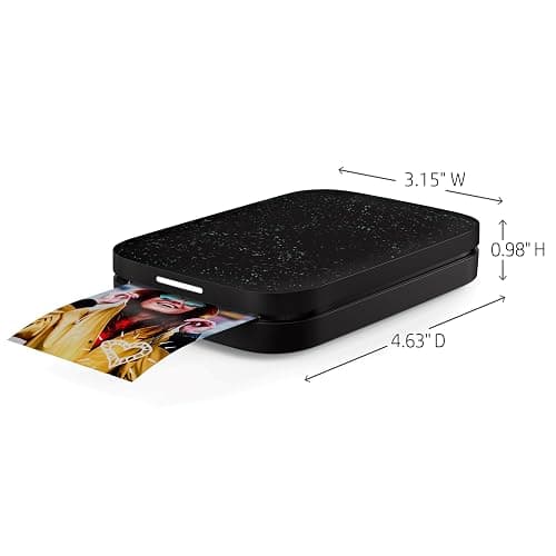HP Sprocket Portable 2x3 Instant Photo Printer (Black Noir) Print Pictures on Zink Sticky-Backed Paper from Your iOS & Android Device. thumbnail 4