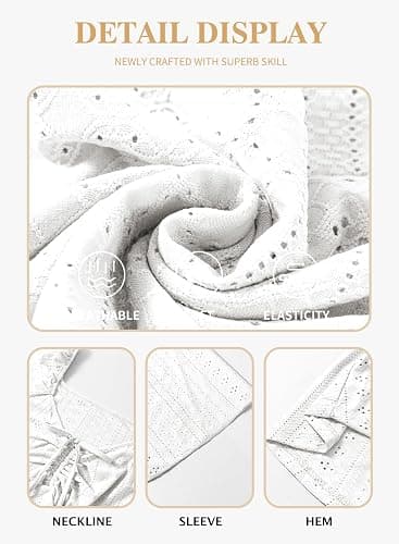 Eytino Womens Plus Size Tops Sweetheart Neck Short Sleeve Eyelet Embroidery Summer Loose Peplum Shirts(1X-5X) thumbnail 5