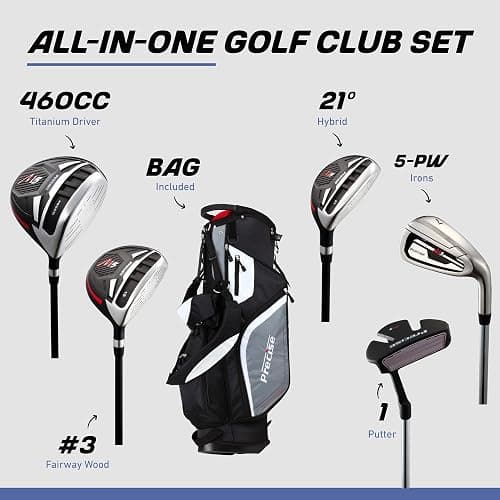 Precise M5 Men’s Golf Set – 460cc Driver, Wood, Hybrid, 5-PW Irons, Putter, Stand Bag, 3 Headcovers – RH/LH, Short/Regular/Tall thumbnail 2