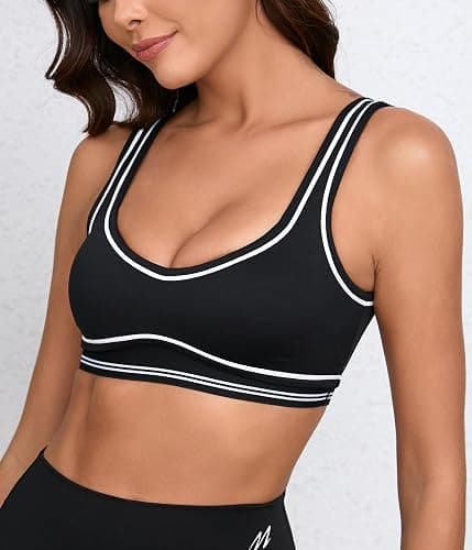 Move With You Women Sweetheart Padded Sports Bra- Workout Fitness Square Neck Low Back Yoga Bra thumbnail 3