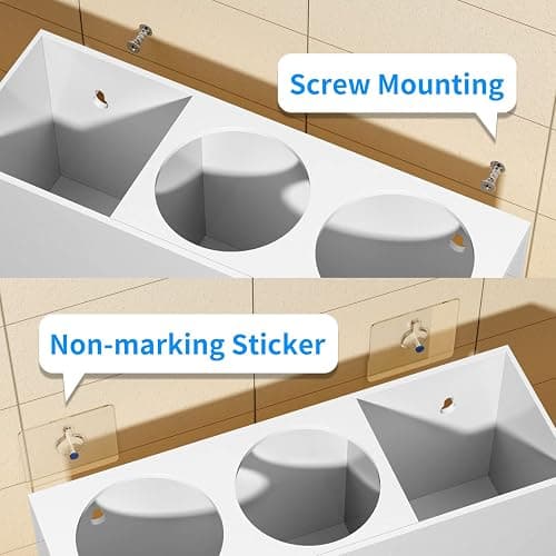 NIUBEE Wall Mount Hair Styling Tool Organizer - Bathroom Cabinet Holder for Blow Dryers, Flat Irons, Curling Irons - White thumbnail 6