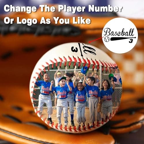 Personalized Baseball with Photo, Custom Text Leather Baseball, Customizable Commemorative Display Ball, Father's Day Valentine's Day or Retirement Gift, for Coach Players thumbnail 6