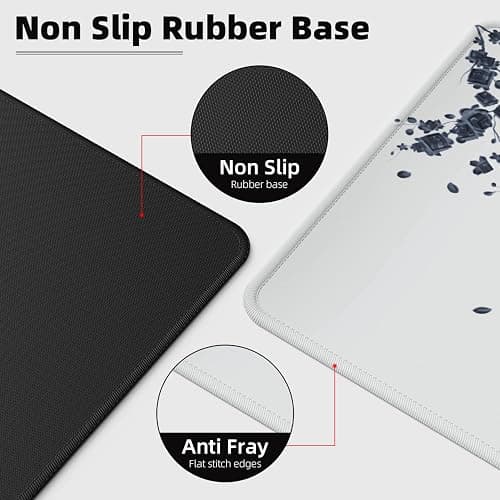 EFISH Japanese Plum Blossoms Mouse Pad (31.5 × 11.8 × 0.12 inch) Extended Large Mouse Mat Desk Pad, Stitched Edges Mousepad,Non-Slip Rubber Base,Gaming Mouse Pad XL thumbnail 6