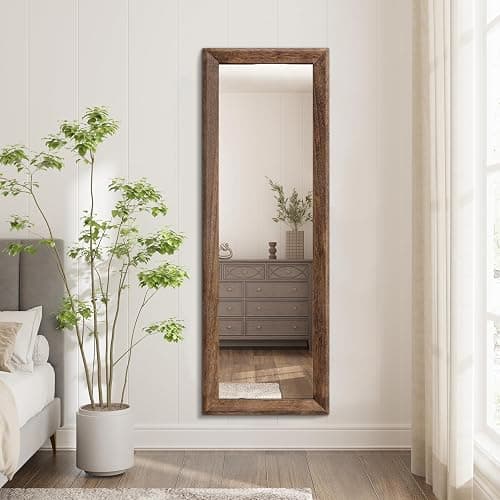 AAZZKANG Hanging Mirror Full Length Retro Large Wooden Framed Full Body Mirrors 47"x16" for Bedroom Living Room Bathroom Wall Mounted Vertically or Horizontally thumbnail 7