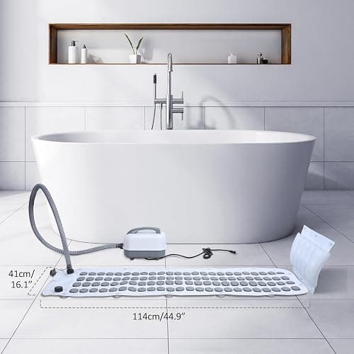 Portable Spa Bubble Bath Mat, Full Body Bubbling Non-Slip Bath Mat with Remote, Pillow & Electric Air Pump - Adjustable Bubble Settings for Bathtub Home Spa Relaxation (Normal Suction Cup) thumbnail 2