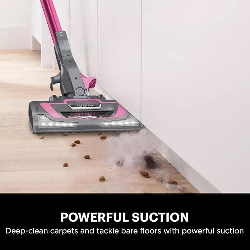 Shark HV371 Rocket Pro DLX Corded Stick, Removable Hand Vacuum, Advanced Swivel Steering, XL Cup, Crevice Tool, Upholstery Tool & Anti-Allergen Dust Brush, Fuchsia, Capacity thumbnail 3