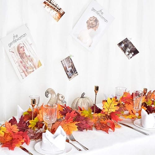 DearHouse 2 Pack Fall Garland Maple Leaf, 5.9Ft/Piece 7 Colors Hanging Vine Garland Artificial Autumn Foliage Garland Thanksgiving Decor for Home Wedding Fireplace Party Christmas thumbnail 6