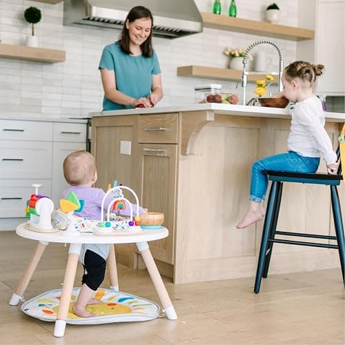 Move2Play 4-in-1 Baby Activity Center | Montessori-Inspired Design | 8 Interactive Toys | Tummy Time, Exersaucer & Toddler Table | Shower Gift | Essential | Must Have for 3, 6, 12 Month Old (Sun) thumbnail 9