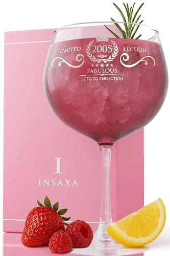 Insaxa 21st Birthday Gifts for Her - Fabulous 2005 Large Gin Balloon Glass (730ML) 21st Birthday Gifts for Women 21 Birthday Present Gift for Girls 2005 Gifts for Women - Image 1