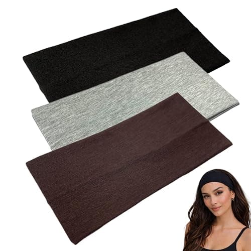WESTEND CHOICE Extra Wide Headbands 11cm Plain Stretchy Kylie Head Band 3 Pack Unisex Bandeau Headbands for Women & Men Soft Hairbands Yoga Bandana Headband (Mixed set D) - Image 1