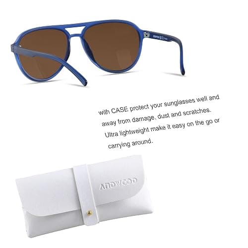 ANDWOOD Retro Polarized Aviator Sunglasses for Women Men Classic 70s Vintage Trendy Square Aviators thumbnail 2