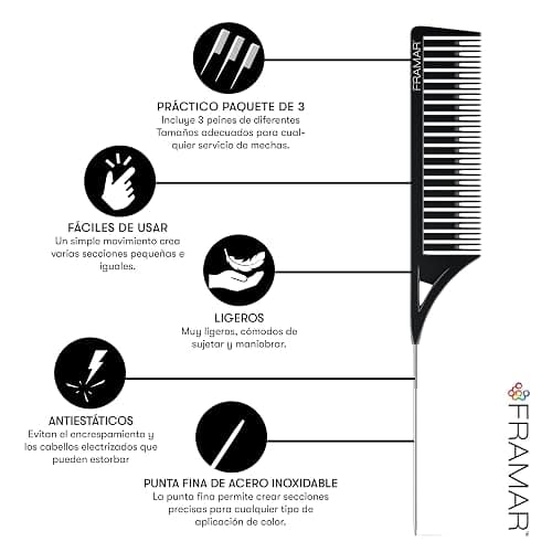 Framar Family Hair Color Brush Set - Framar Dreamweaver Highlight Comb Set thumbnail 3