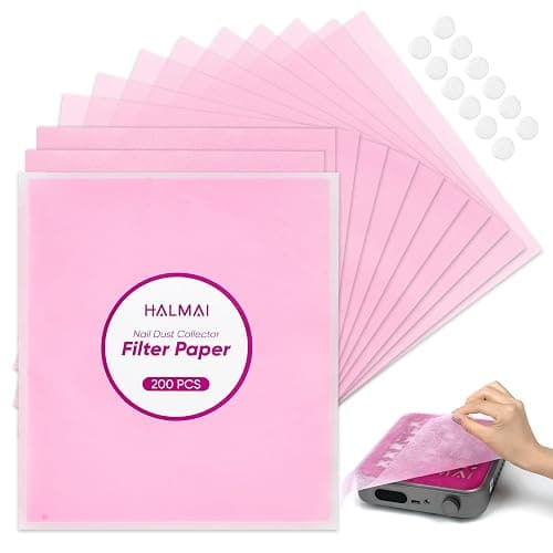 HALMAI 200 Sheets Nail Dust Collector Filter Paper, Disposable Nail Dust Filters for Most Nail Dust Collector Machine, Nail Vacuum for Nail Salon Spa Tech Supplies & Accessories (Pink) - Image 1