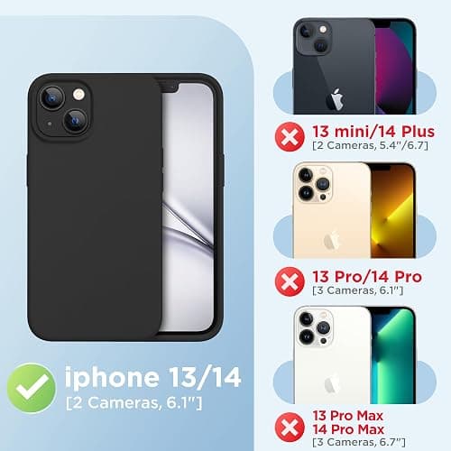 GolbinBox Magnetic for iPhone 13 Case & iPhone 14 Case, Compatible with MagSafe, [Soft Anti-Scratch Microfiber Lining], Slim Liquid Silicone Shockproof Protective Phone Case 6.1 inch, Black thumbnail 2