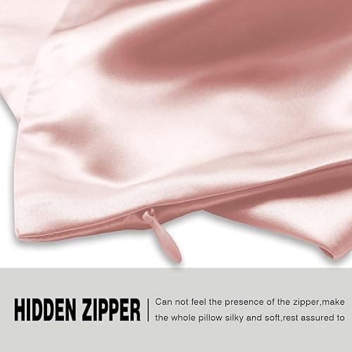 Silk Pillow Cases 2 Pack Soft Breathable and Sliky Standard Size Pillow Cases Set of 2,Natural Mulberry Satin Silk Pillowcase with Hidden Zipper for Hair and Skin (Coral,20"X 26",2pcs) - Coral-2 Pack - Standard（20"X 26"） thumbnail 4